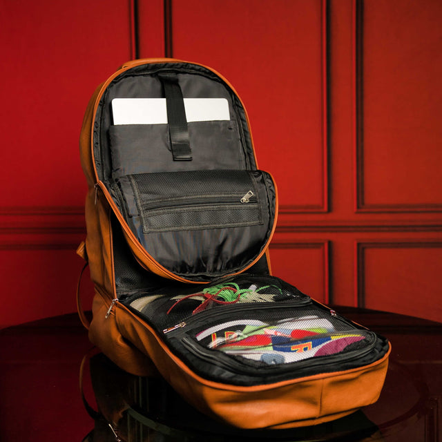 Brown Leather Luxury Patented Carry-On Bag