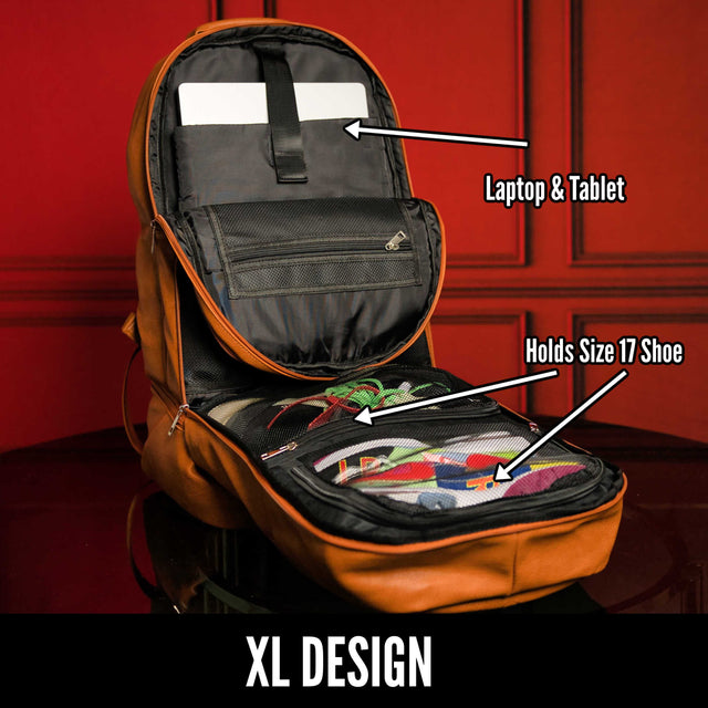 Brown Leather Patented Carry-on Bag (XL Design)