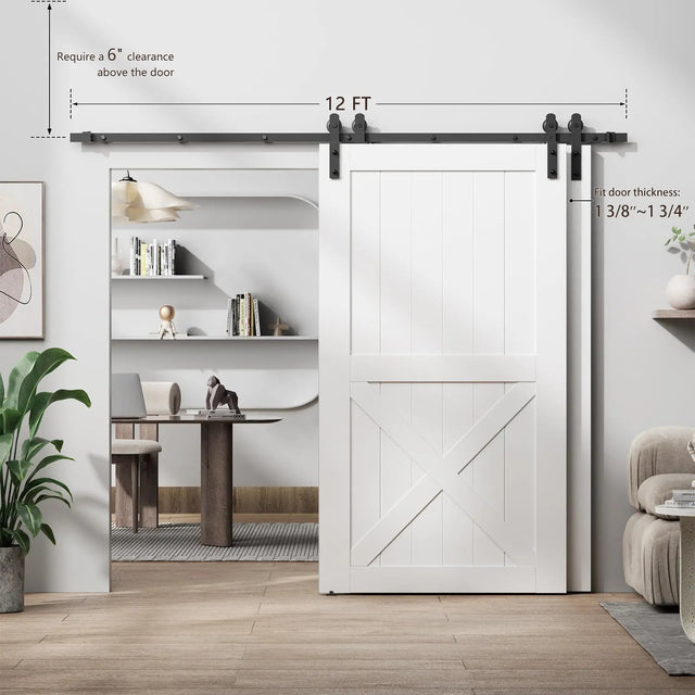 Bypass Sliding Barn Door Hardware Kit Basic I Pulley (No Door)