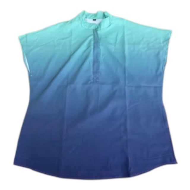 DK Gradient Zipper Scrub Top (Blue/Green)