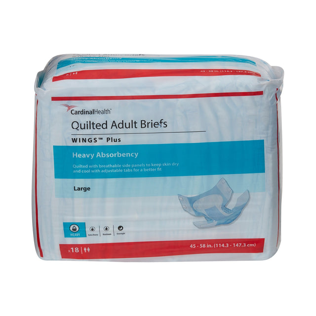 Cardinal Health Wings Plus Quilted Adult Briefs, Heavy