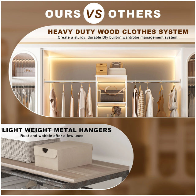 Closet System Starter Kit with Tower and 3 Hang Rods