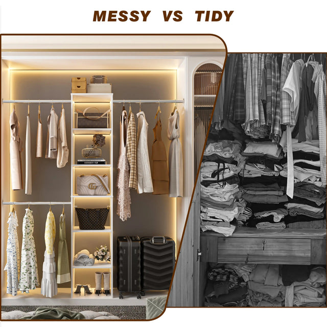 Closet System Starter Kit with Tower and 3 Hang Rods