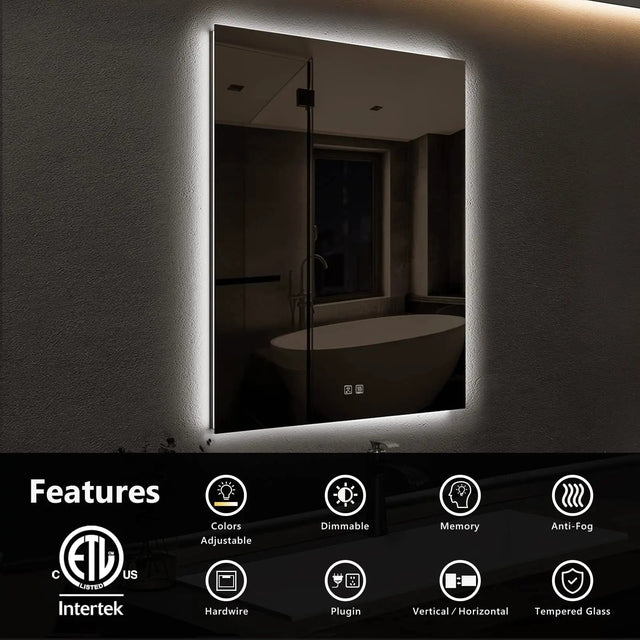 Compact Sleek Backlit LED Bathroom Mirror
