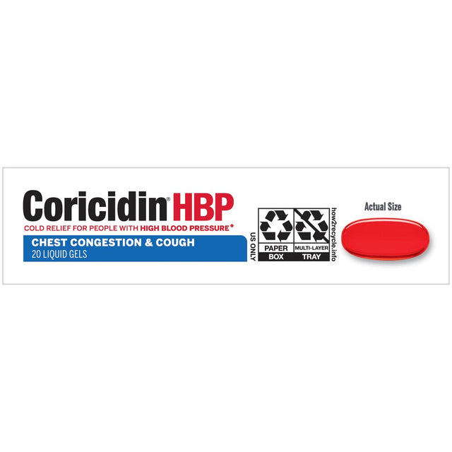 Coricidin HBP Chest Congestion & Cough Relief, Liquid Gels