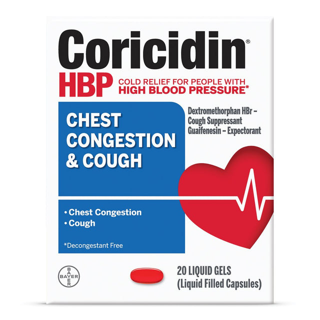 Coricidin HBP Chest Congestion & Cough Relief, Liquid Gels