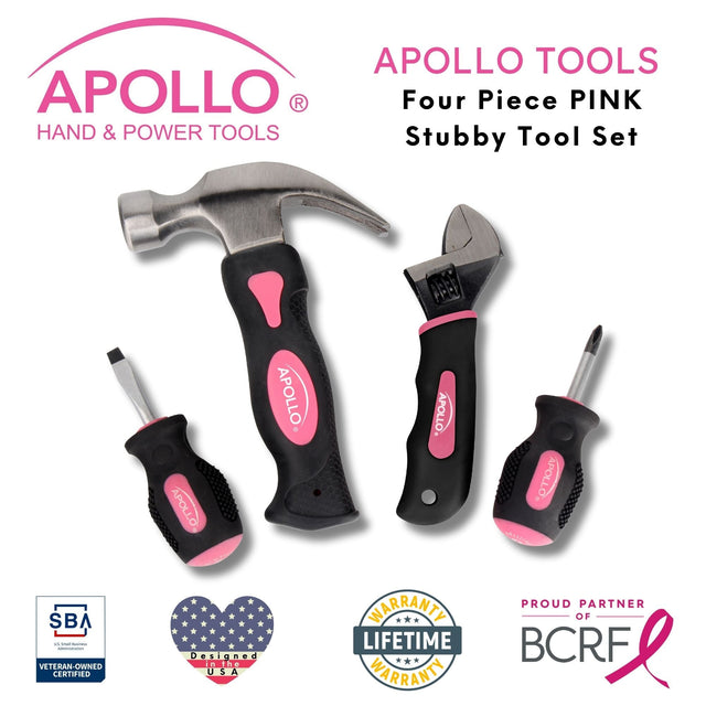 Four Piece Stubby Tool Set - Pink- DT0240P
