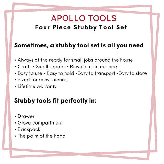 Four Piece Stubby Tool Set - DT0240