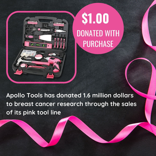 135 Piece Household Tool Kit Pink with Pivoting Dual-Angle 3.6 Volt Lithium-Ion Cordless Screwdriver - DT0773N1