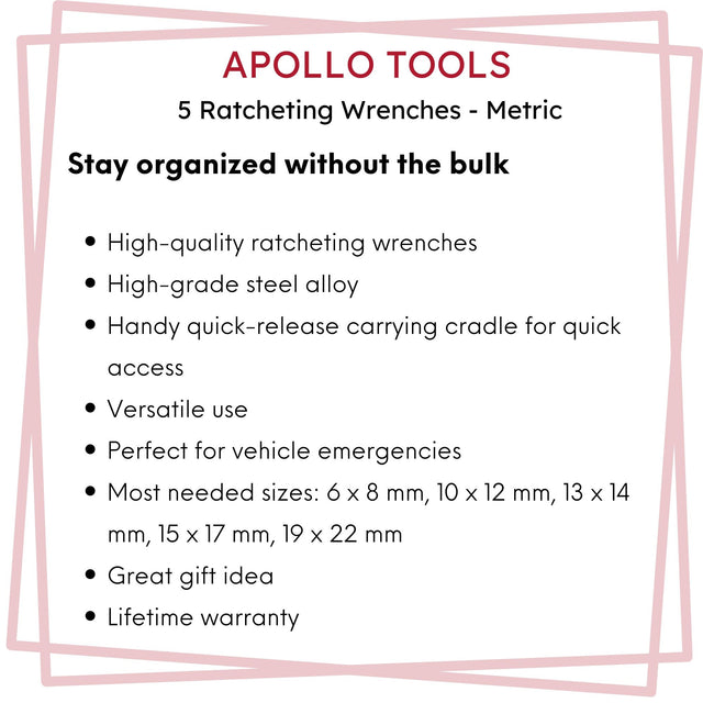 5 Ratcheting Wrenches - Metric - DT1213