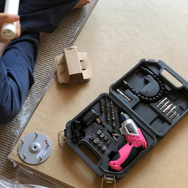 3.6 Volt Lithium-Ion Rechargeable Screwdriver with 45 Piece Accessory Set - Pink DT4944P