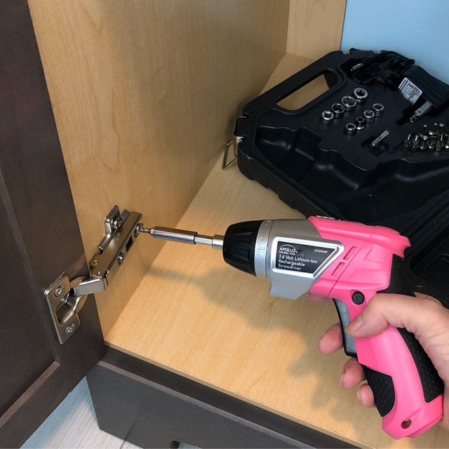 3.6 Volt Lithium-Ion Rechargeable Screwdriver with 45 Piece Accessory Set - Pink DT4944P