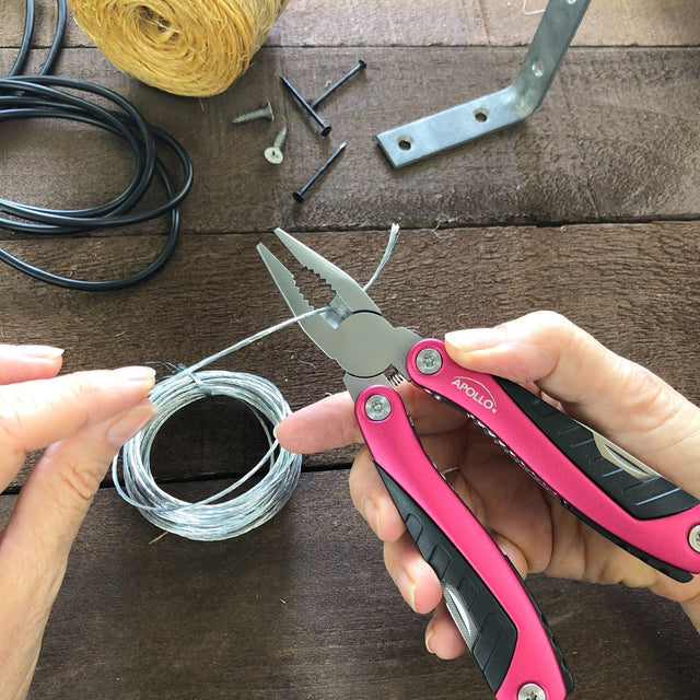 14-in-1 Pink High-Quality Pocket Multitool Pliers. Great for Outdoors, Camping, Fishing --DT5015P