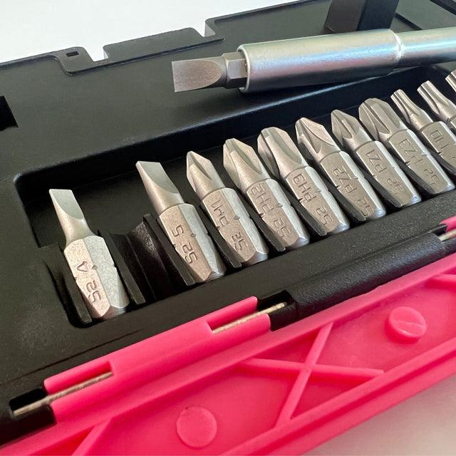 13-in-1 Ratcheting Screwdriver with Bit Set – Pink -- DT5021P
