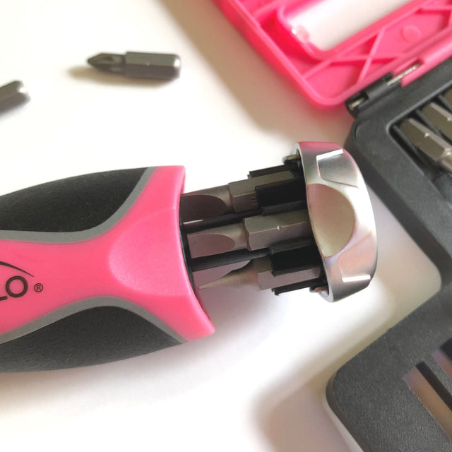 13-in-1 Ratcheting Screwdriver with Bit Set – Pink -- DT5021P