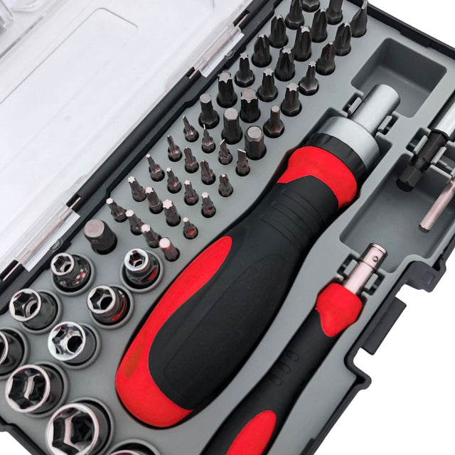 55 Piece Metric Tool Set with Ratcheting Bit Driver, Precision Bit Driver and Bit Assortment - DT5024