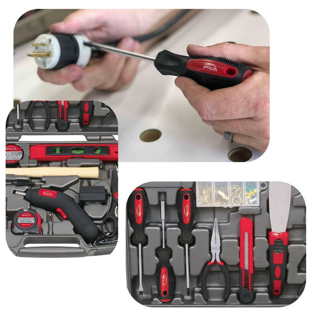 144 Piece Household Tool Kit with 4.8V Cordless Screwdriver - DT8422