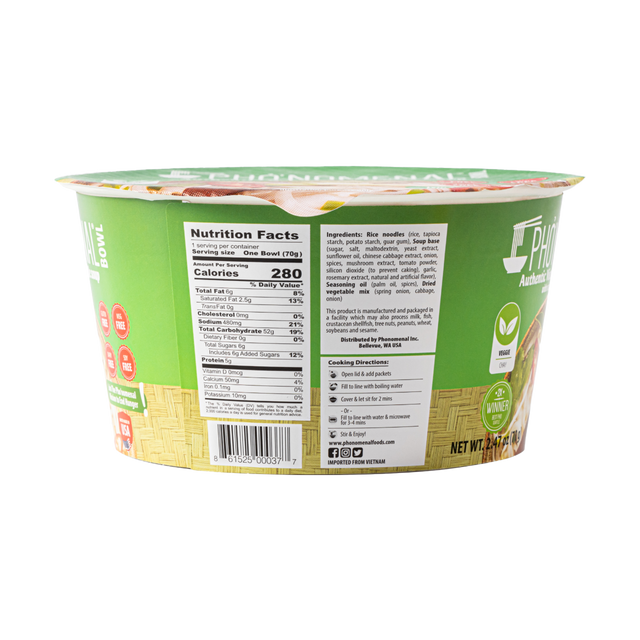 Pho’nomenal Bowl Instant Veggie Pho (Case of 6 Bowls)