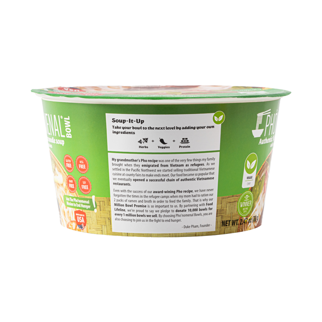 Pho’nomenal Bowl Instant Veggie Pho (Case of 6 Bowls)