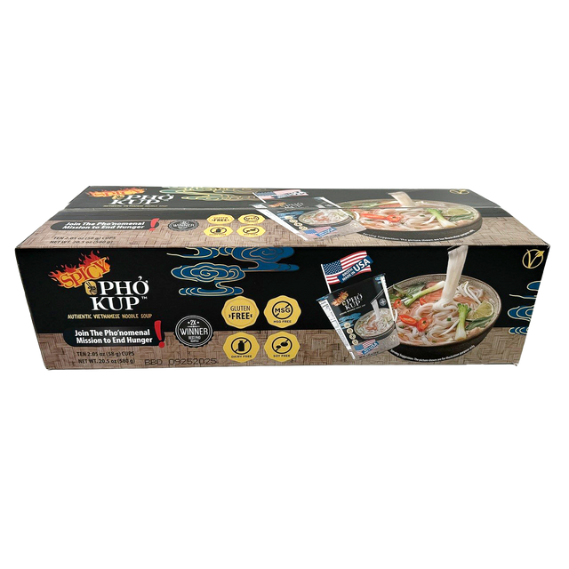 Pho Kup Instant Spicy Veggie Pho (Case of 10 Kups)
