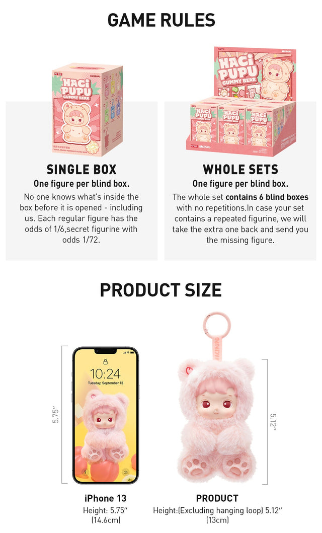 Hacipupu Gummy Bear Series - Vinyl Plush Pendant Blind Box