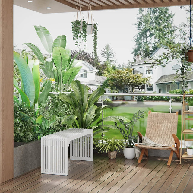 Hausvita 35" Solid Wood Pine Wooden Bench