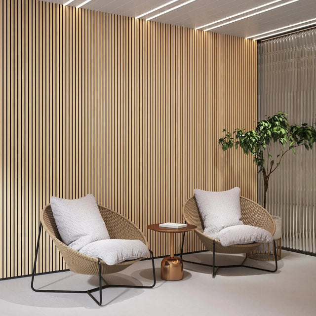 Hausvita Acoustic Solid Wood Slat Wall Panels ( 2 Panels Per Box ) -Wholesale