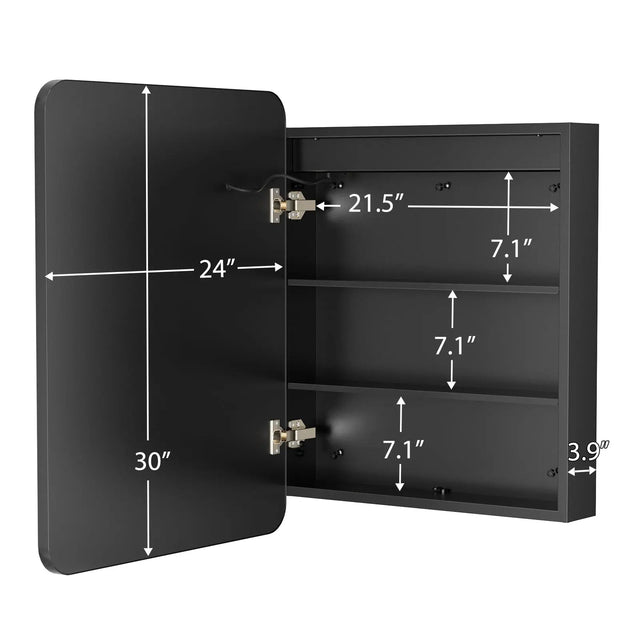 Hausvita Framed Recessed LED Light Bathroom Medicine Cabinet -small