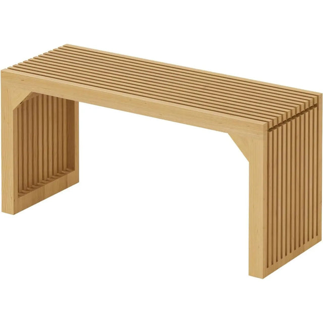 Hausvita HiKingQueens 35" Dining Bench, Indoor Wood Bench for Entryway,Living Room,Kitchen and Bedroom (Nature, Long Bench)