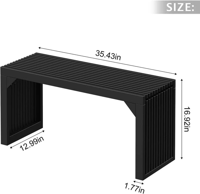 Hausvita HiKingQueens 35" Dining Bench, Indoor Wood Bench for Entryway,Living Room,Kitchen and Bedroom (Nature, Long Bench)