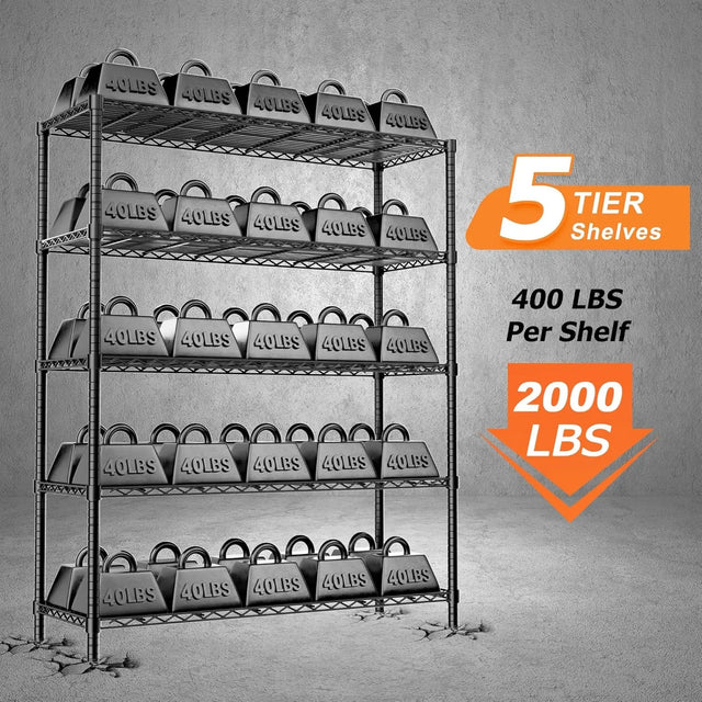 Hausvita Storage Shelves Heavy Duty, 48" L x 20" W x 72" H