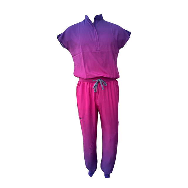 DK Gradient Zipper Scrub Top (Purple/Pink)