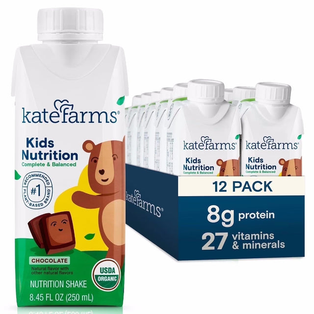Kate Farms Kid's Nutrition Shake, Chocolate, Case/12
