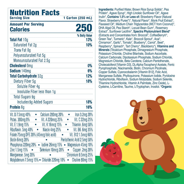 Kate Farms Kid's Nutrition Shake, Strawberry, Case/12