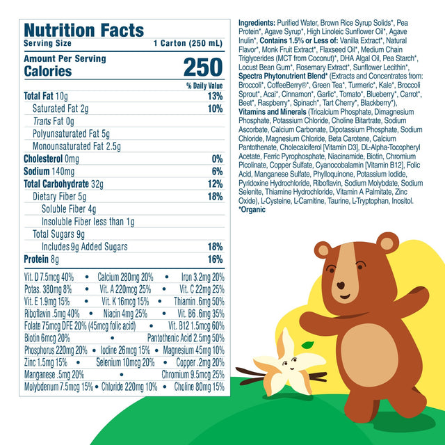 Kate Farms Kid's Nutrition Shake, Vanilla, Case/12