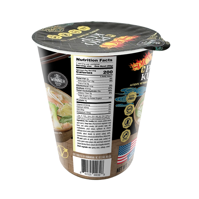 Pho Kup Instant Spicy Veggie Pho (Case of 10 Kups)