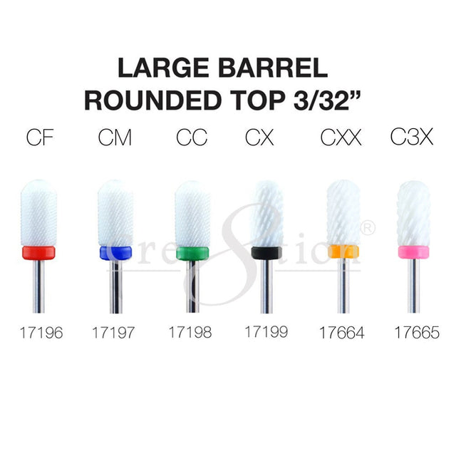 Ceramic Large Barrel Rounded Top 3/32"