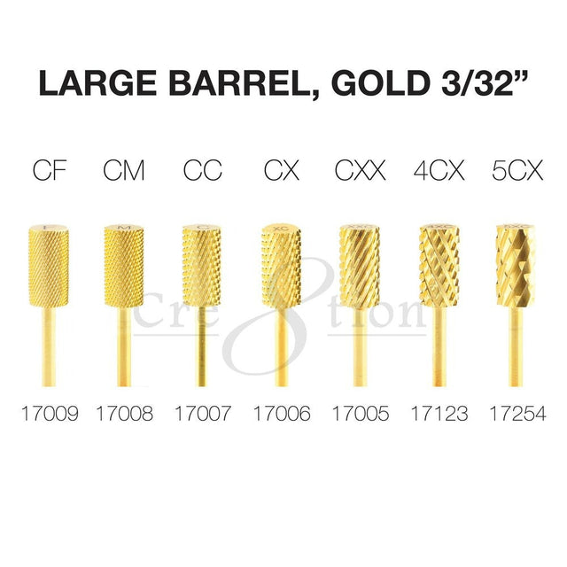 Cre8tion Carbide Large Barrel, 3/32" - GOLD
