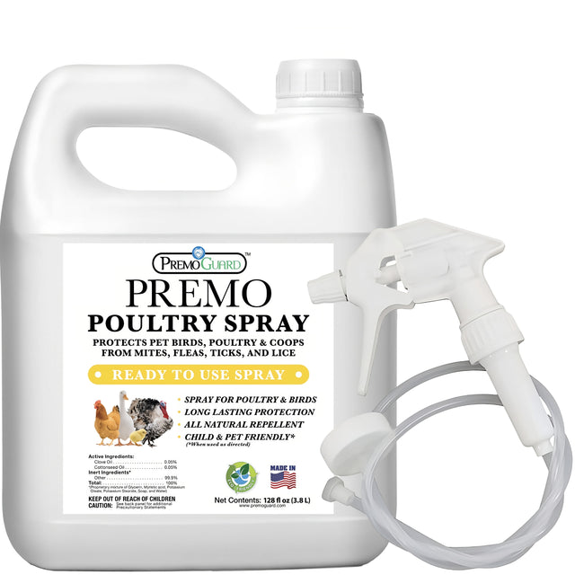 Poultry Spray 128 oz - All Natural Non Toxic - Plant Based All Natural Non-Toxic - By Premo Guard