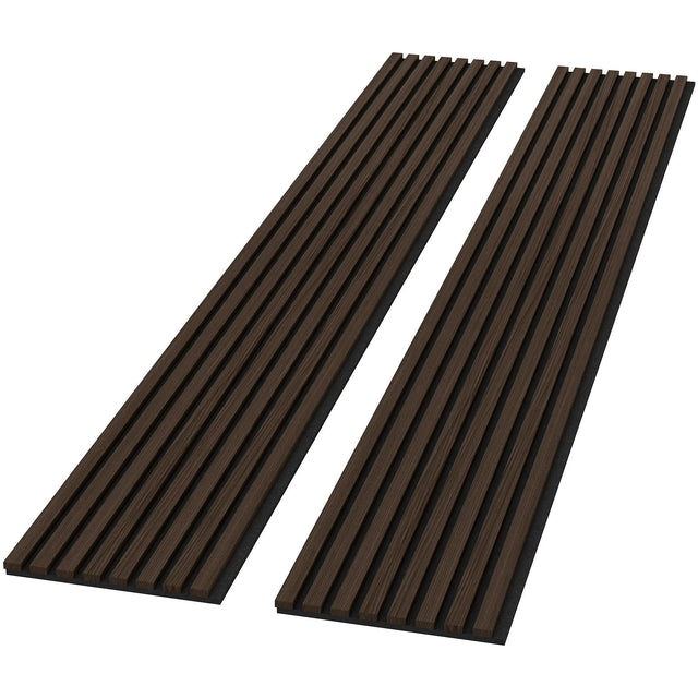 Luxury Smoked Walnut Acoustic Solid Wood Slat Wall Panels ( 2 Panels Per Box)