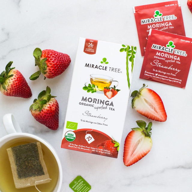 Organic Moringa Tea, Strawberry
