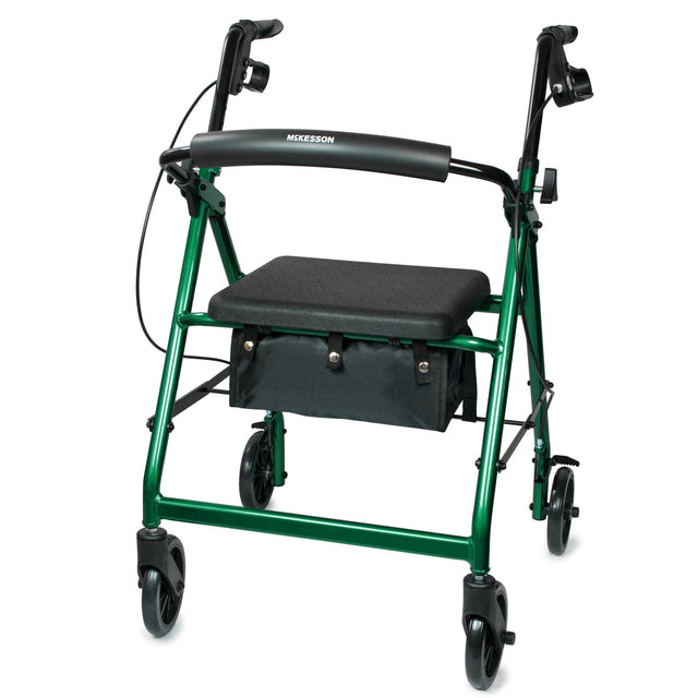 McKesson Lightweight 4 Wheel Rollator Walker, Green