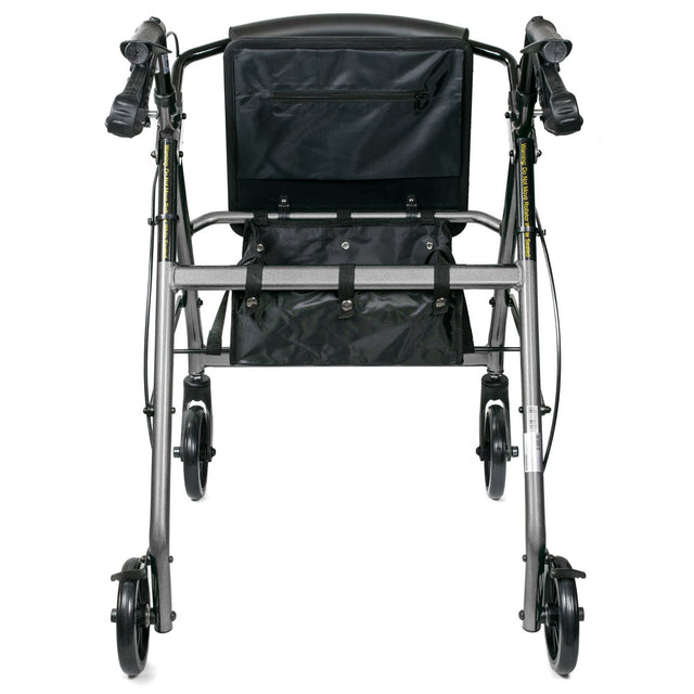 McKesson Lightweight 4 Wheel Rollator Walker, Silver