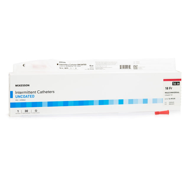 McKesson Straight Tip PVC Urethral Catheter, Male