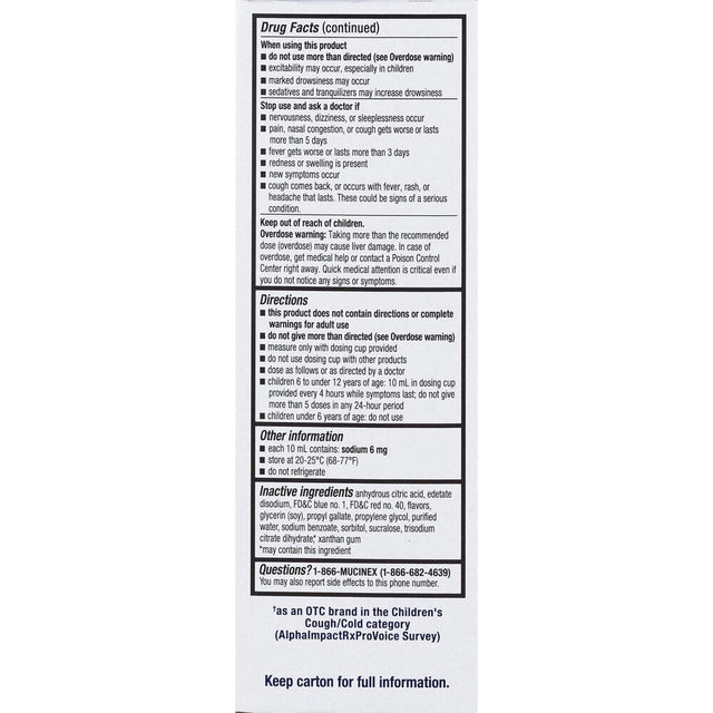 Mucinex Children's Nighttime Multi-Symptom Cold Relief Liquid, Very Berry, 4 oz