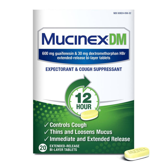 Mucinex DM 12 Hour Expectorant and Cough Suppressant, Regular Strength