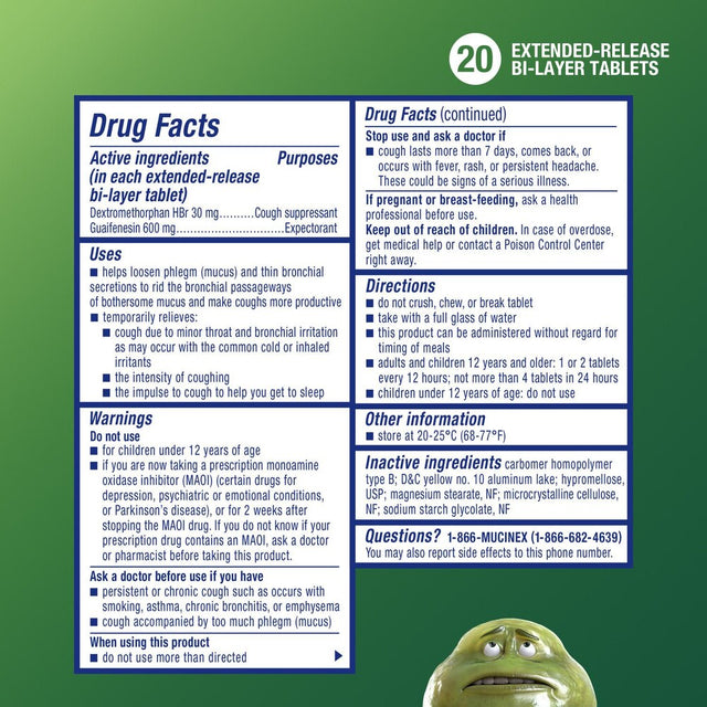 Mucinex DM 12 Hour Expectorant and Cough Suppressant, Regular Strength