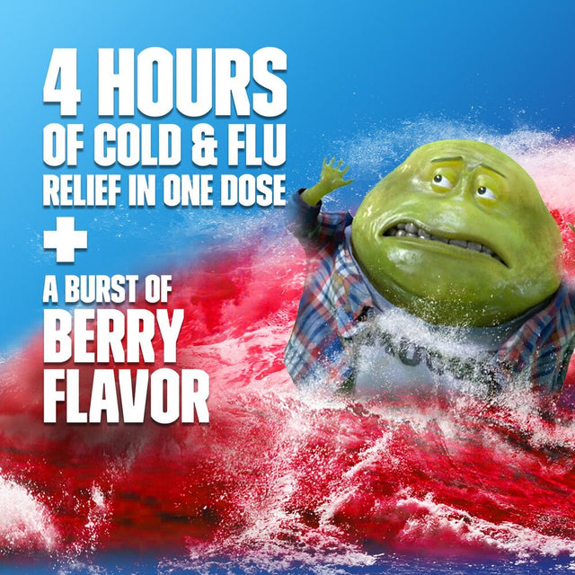 Mucinex Fast-Max Cold, Flu and Sore Throat Relief Liquid, Maximum Strength, 6 fl oz