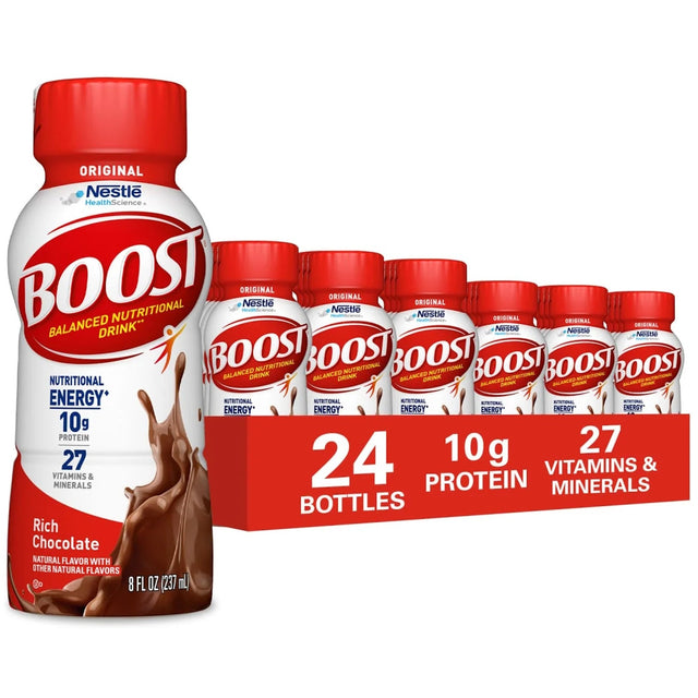Nestle Boost Original Nutritional Drink, Rich Chocolate, 8 oz bottle, CS/24