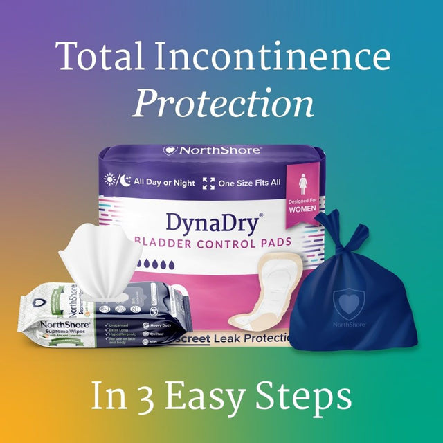 NorthShore DynaDry Bladder Control Incontinence Pads for Women